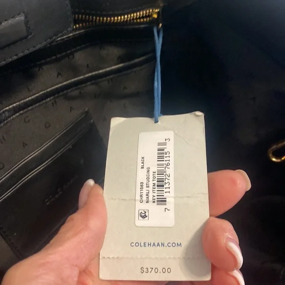 Cole Haan women’s large black leather tote NWT - Picture 8 of 14